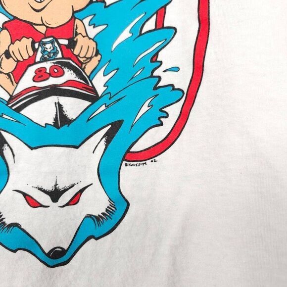 Vintage Silver Fox Watersports T Shirt Mens Size 3XL White Y2K Watercraft - Picture 5 of 7